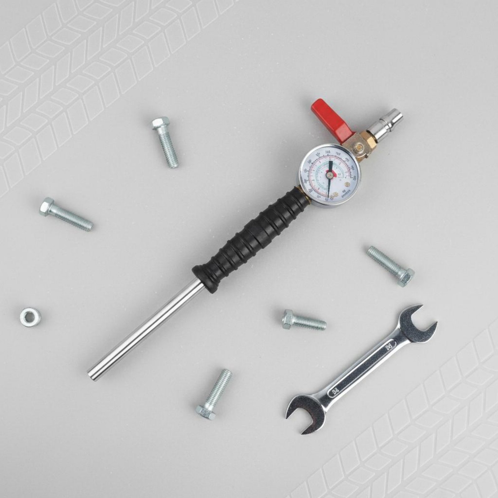 Tools Work - クイックタイヤインフレーションロッド 使いやすい手動タイヤインフレータ エアチャックロッド 漏れ防止車両ツール ガレージ用滑り止めグリップ