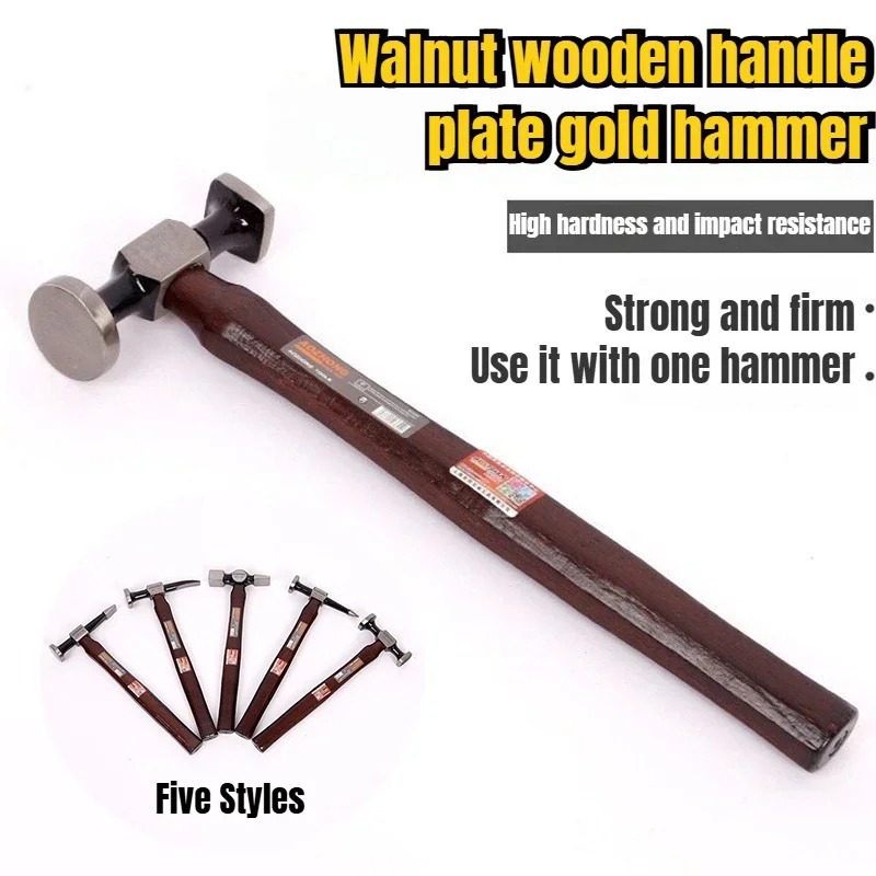 Workshop Tools Hammer - 多機能板金ハンマー ウォールナット木製ハンドルハンマー 自動車整備工場ツール 車修理 不規則形状用
