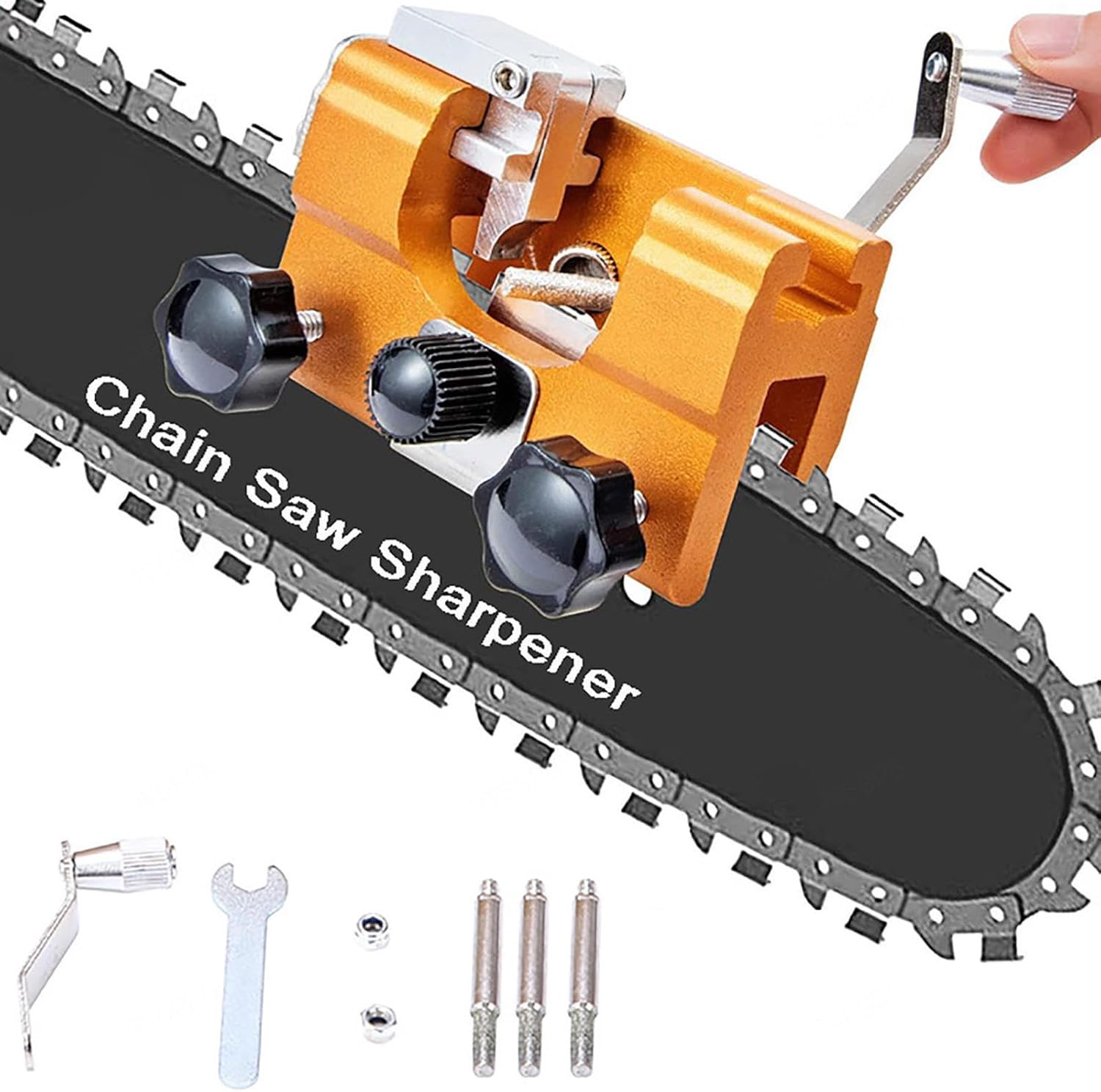 Workshop Cleaning Tools - 携帯用手動チェーンソーブレード研磨ツール、バリ取り砥石、クリーニングブラシ、チェーンソー治具キット（木工機械用）
