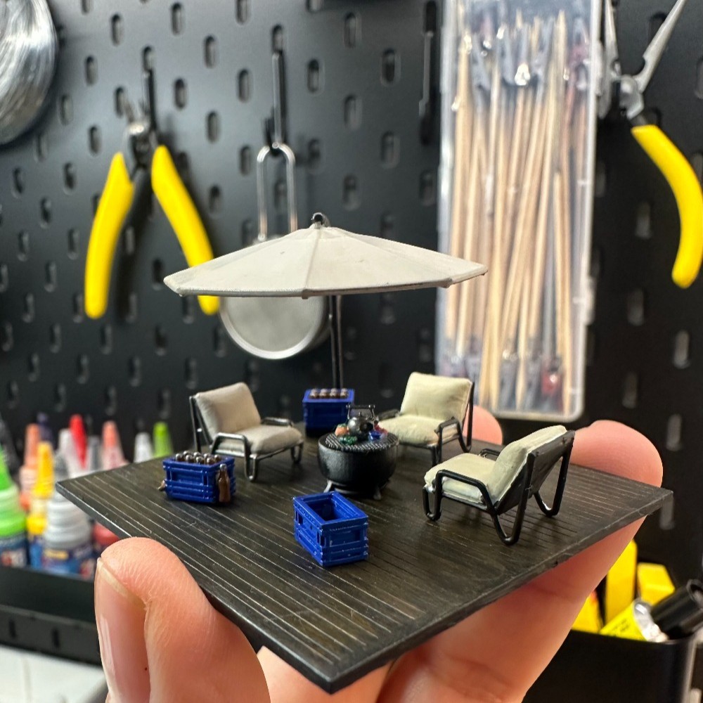 Tools Workshop Kids - ジオラマ 1/64 レジャーテラス ミニチュアシーンモデル ガレージ 室内家具修理ワークショップ