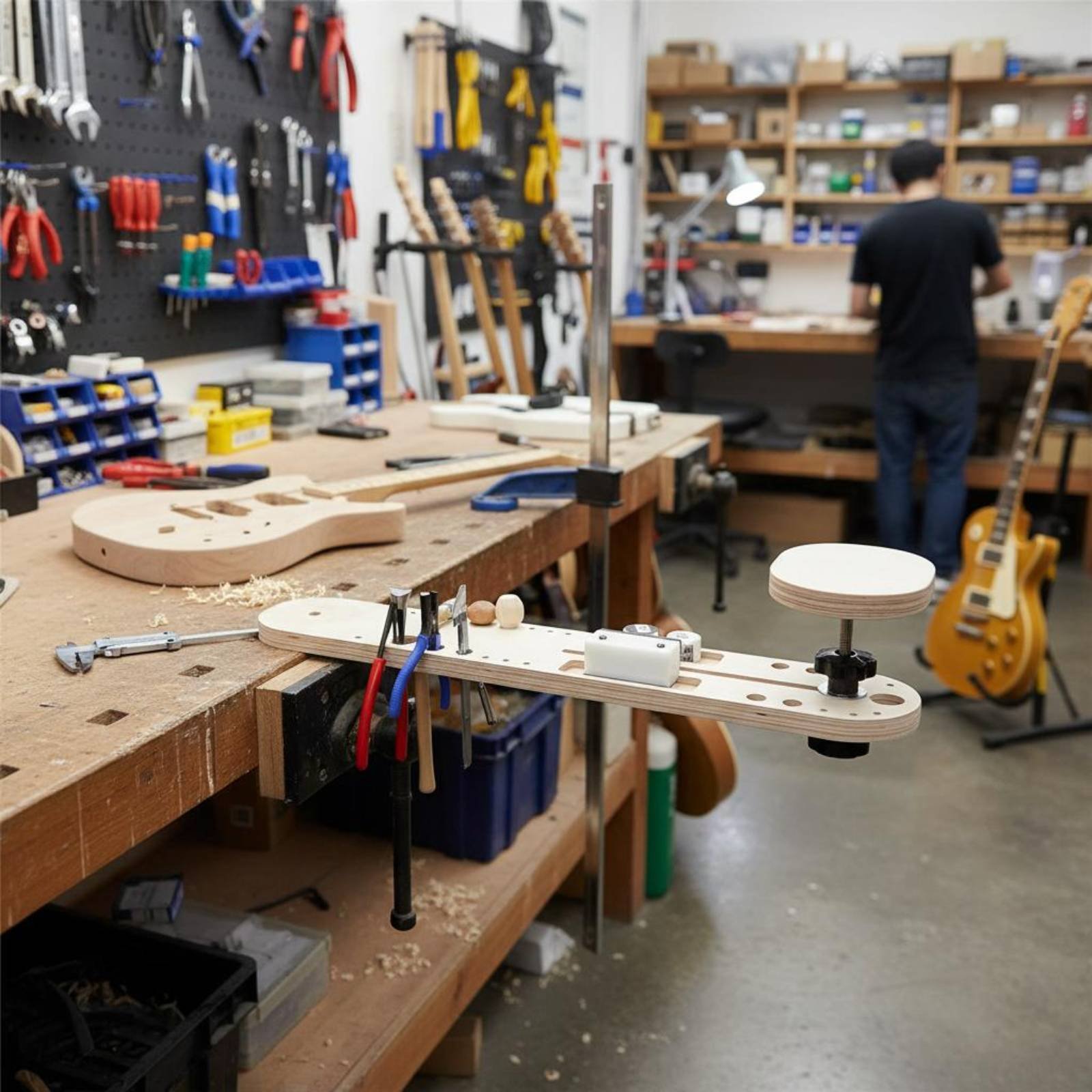 Design Tools Workshop - 楽器メンテナンステーブル 拡張可能なデザイン ギター修理スタンド 音楽ツール 弦楽器製作者、作業場向け昇降式プラットフォーム