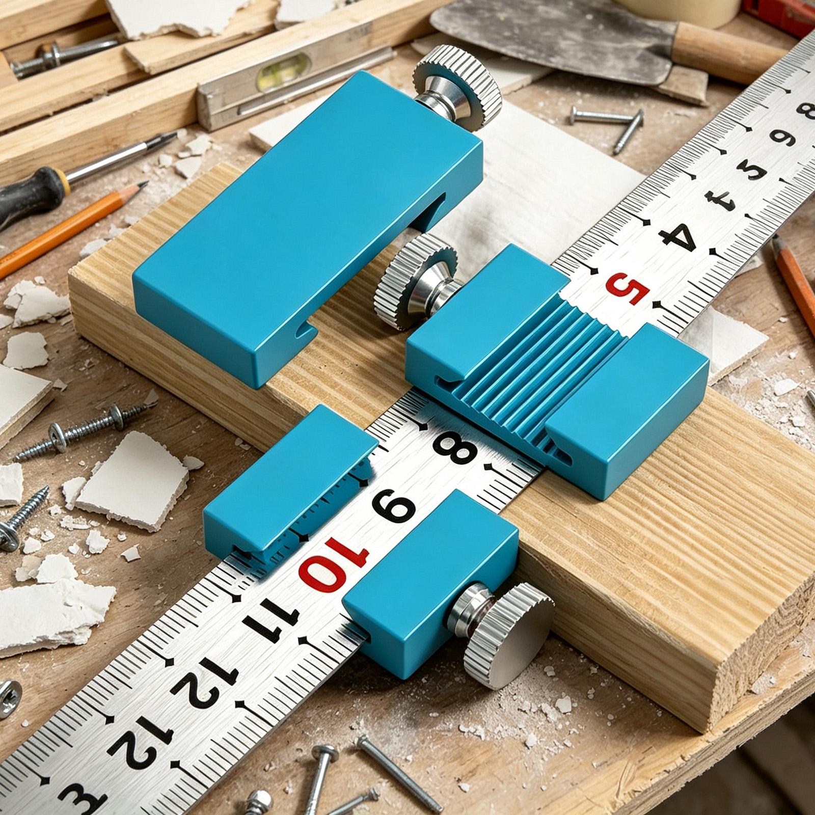 Tools For Woodworking Workshop - 大工道具 大工定規 ポジショニングスクライビングブロック 木工用スチールスケールストップ 建設用 家庭用