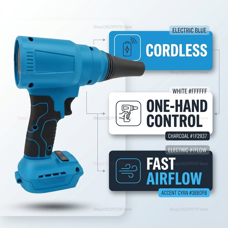 Workshop Cleaning Tools - 18V ブラシレスコードレスエアダスター電動ブロワー集塵ツール集塵機ハイパワー車 PC ワークショップクリーニング用