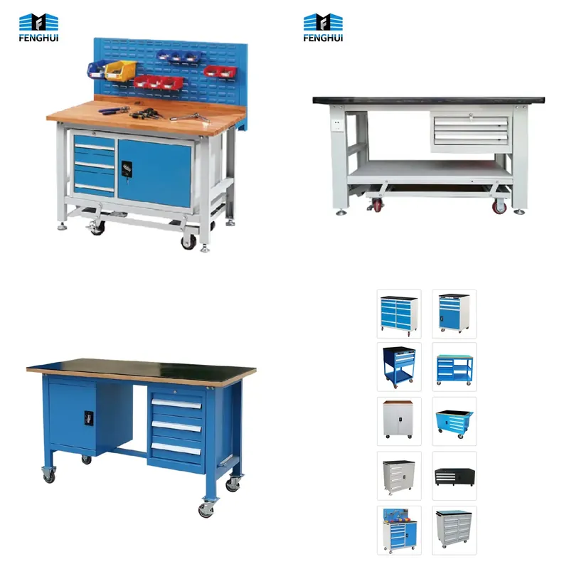 Workshop Tools Wholesale - 工場卸売コンビネーションヘビーデューティースチールツールハンドカート収納ガレージワークベンチ、作業場ツールキャビネットワークベンチ用