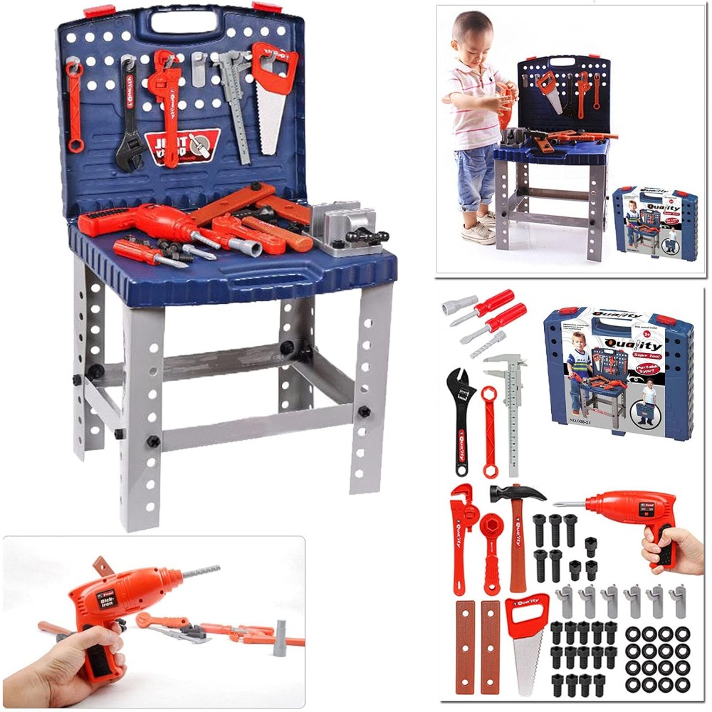子供用おもちゃツールワークベンチ、リアルなツールと電動ドリル - Tools Workshop Kids のレビューと価格