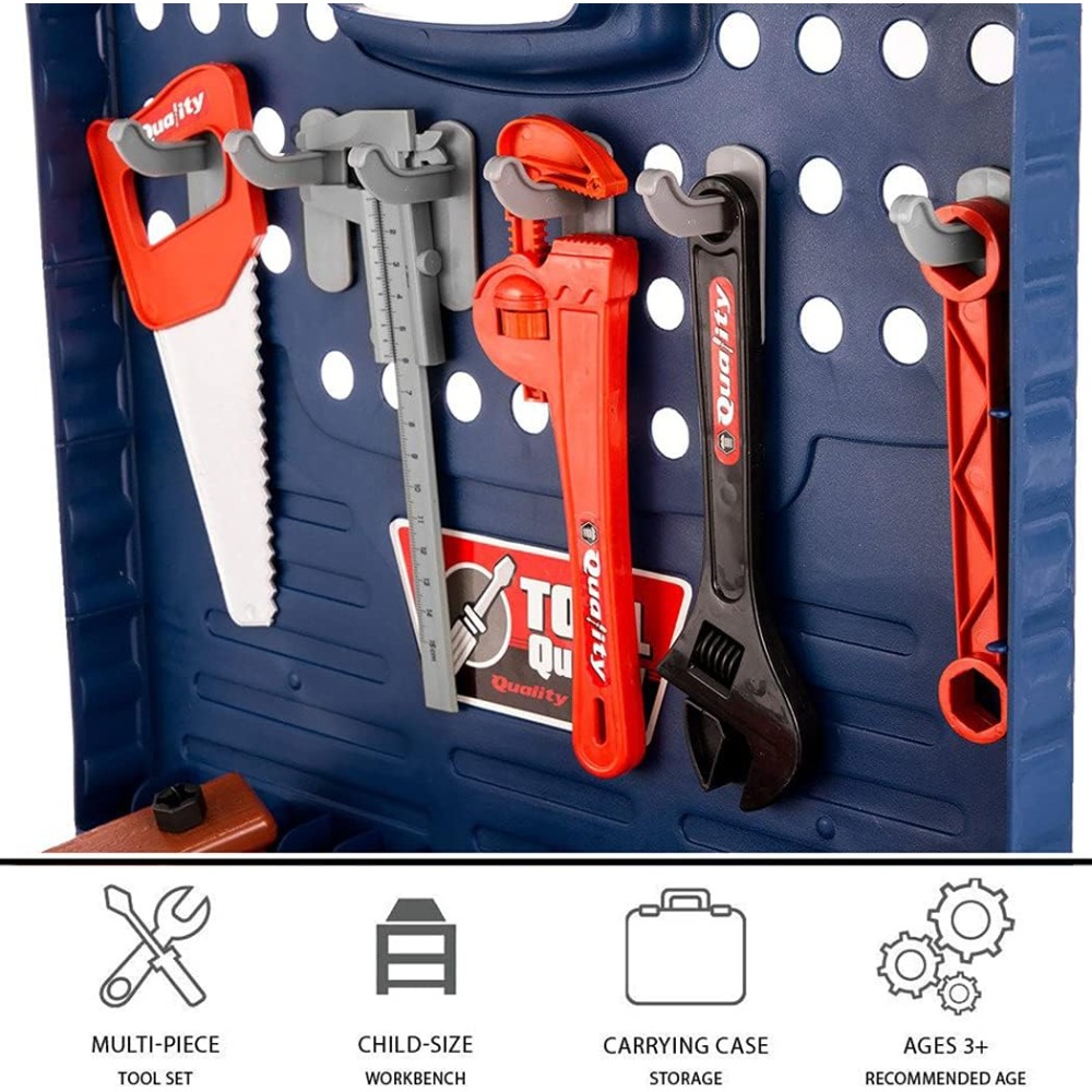 子供用おもちゃツールワークベンチ、リアルなツールと電動ドリル - Tools Workshop Kids のレビューと価格