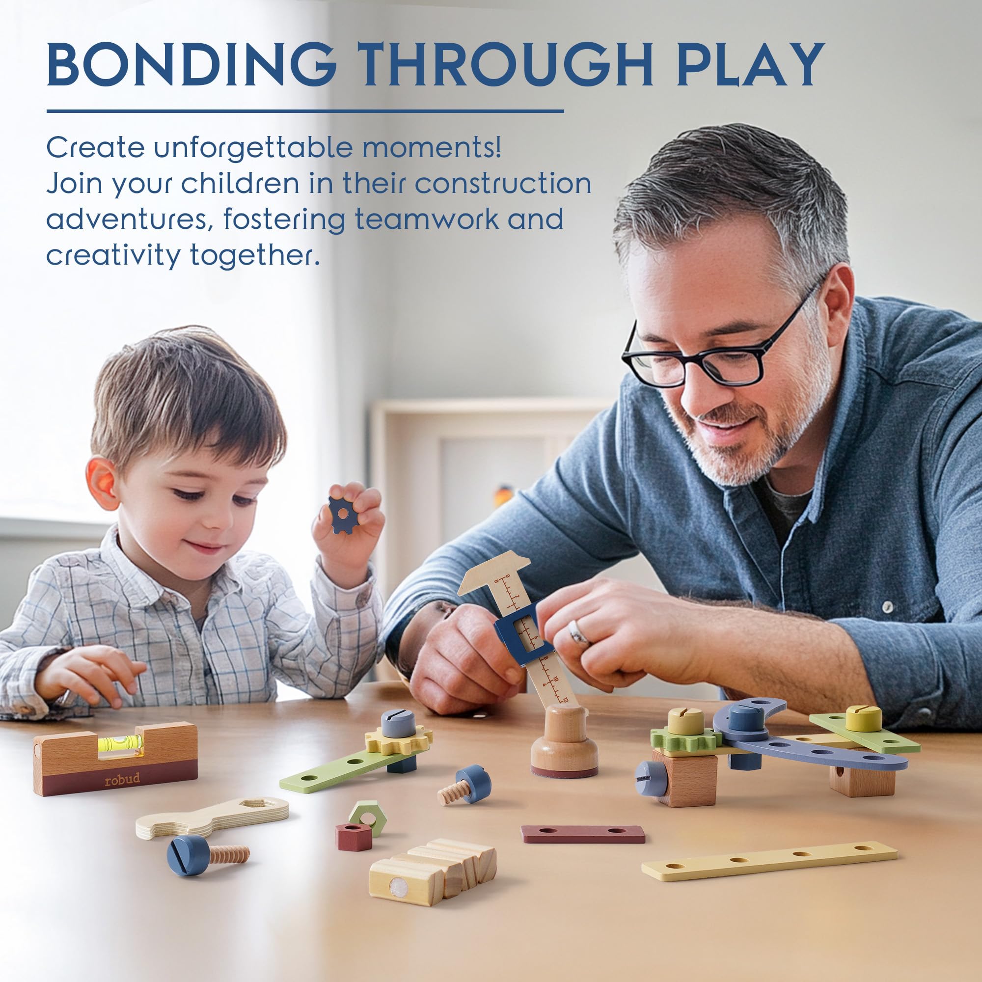 ROBUD 木製おもちゃワークベンチ ごっこ遊び クリエイテ - Tools Workshop Kids のレビューと価格