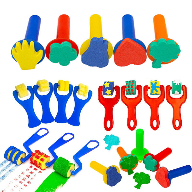 子供幼児スポンジスタンプブラシキット花描画おもちゃ子供のため - Tools Workshop Kids のレビューと価格