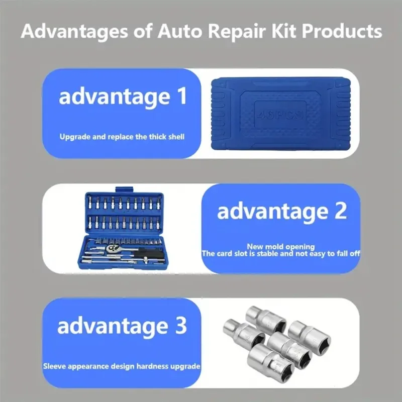 46in1ヘビーデューティーオートモーティブソケットレンチセ - Design Tools Workshop のレビューと価格
