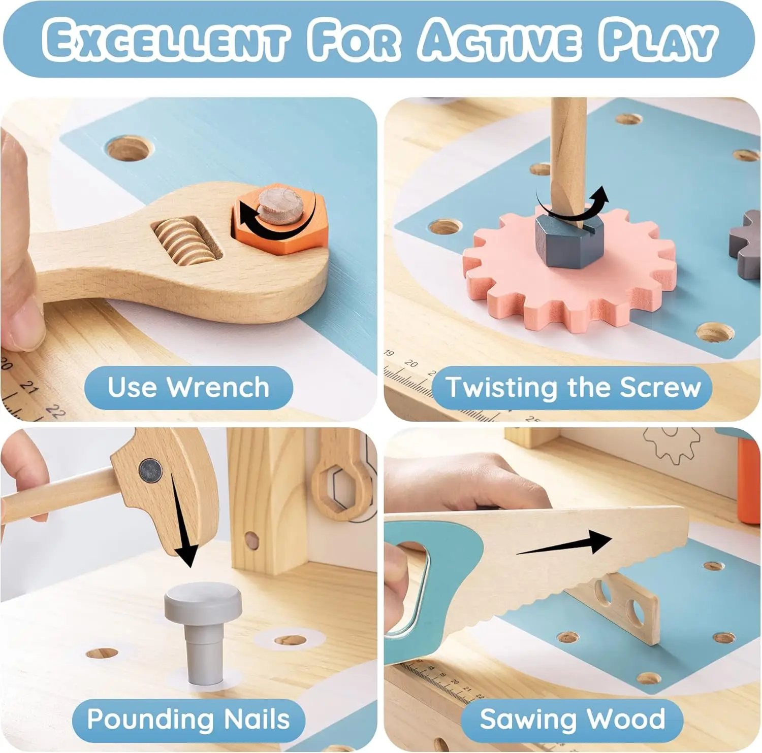 Robotime Robud キッズツールベンチセット 大型 - Tools Workshop Kids のレビューと価格
