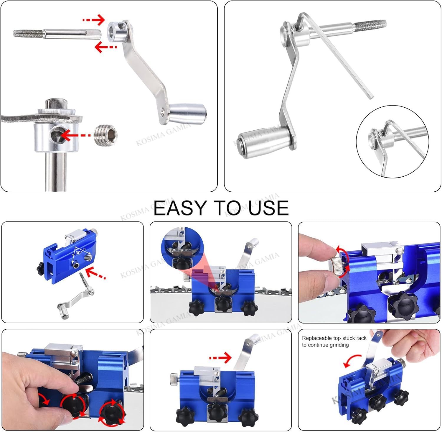 携帯用手動チェーンソーブレード研磨ツール、バリ取り砥石、クリ - Workshop Cleaning Tools のレビューと価格