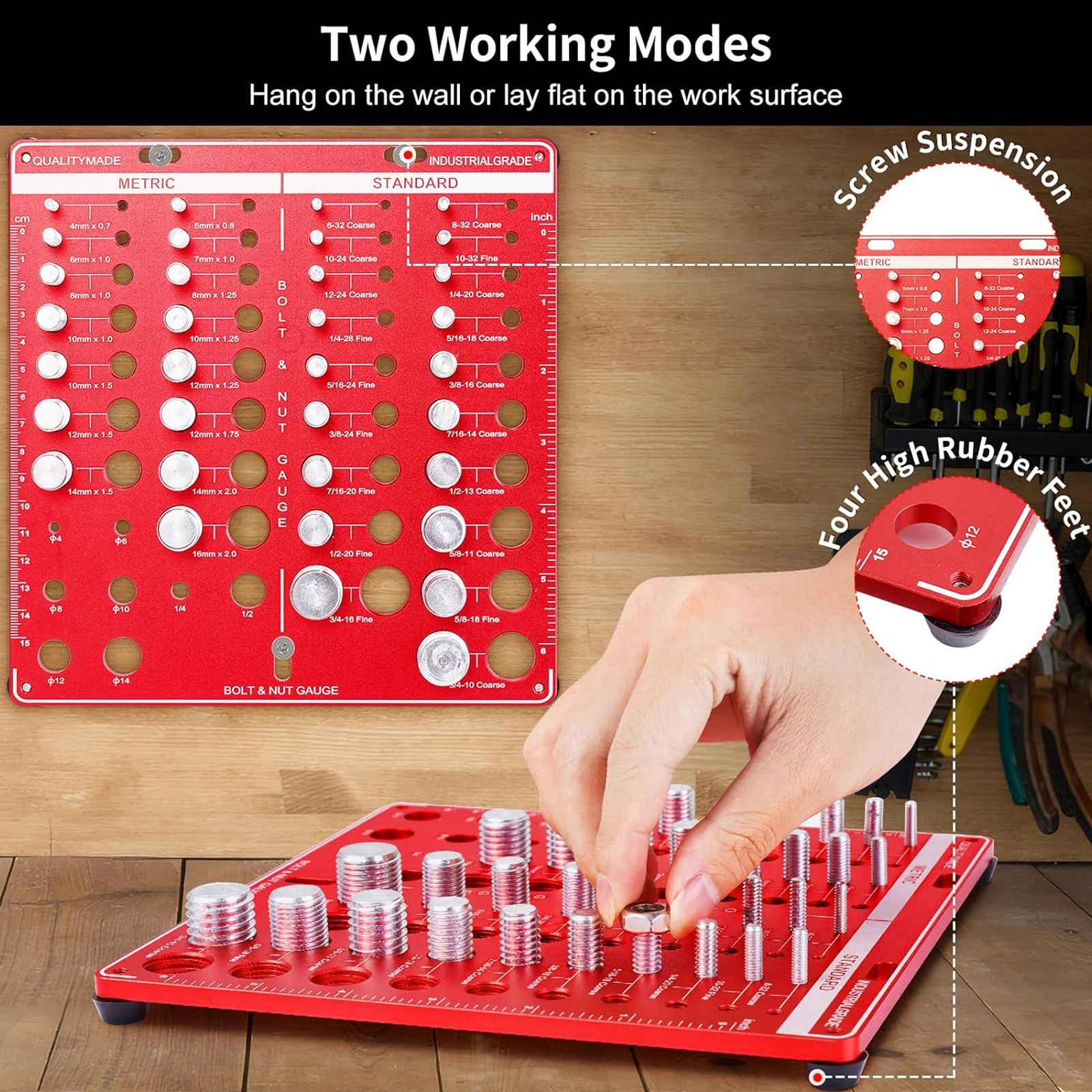ナットとボルトのねじ径ゲージセット（標準およびメートルねじ用 - Tools For Woodworking Workshop のレビューと価格