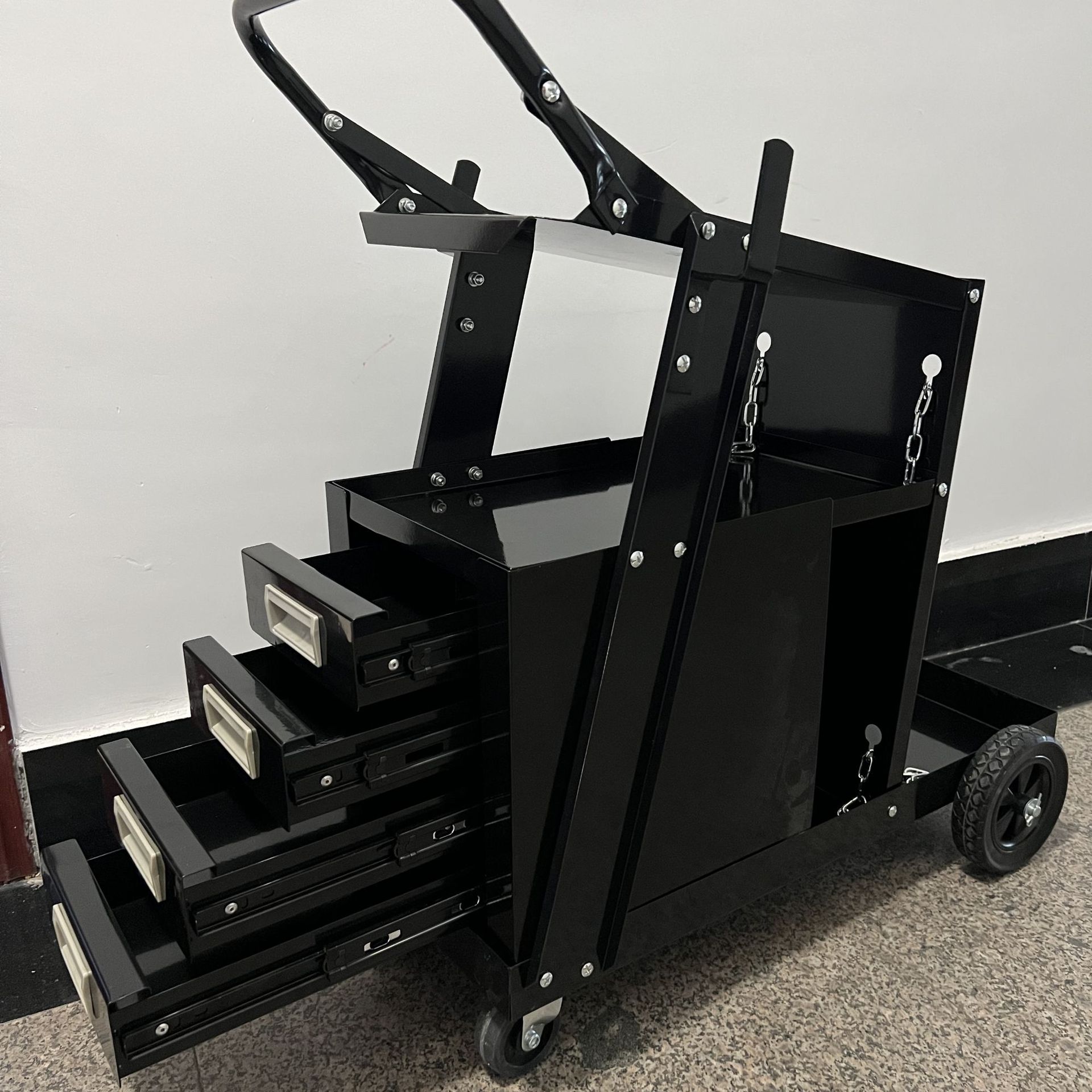 工場卸売 引き出し式可動溶接台車 ハンドル付きガスボンベカー - Workshop Tools Wholesale のレビューと価格