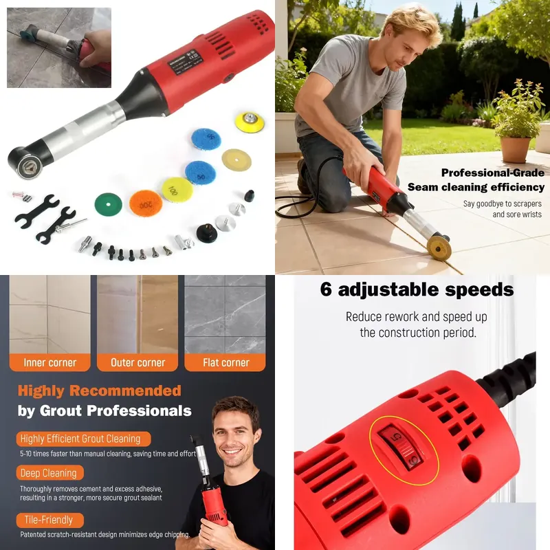 タイル目地クリーニングツール 電動アングルグラインダー セラ - Tools Work のレビューと価格