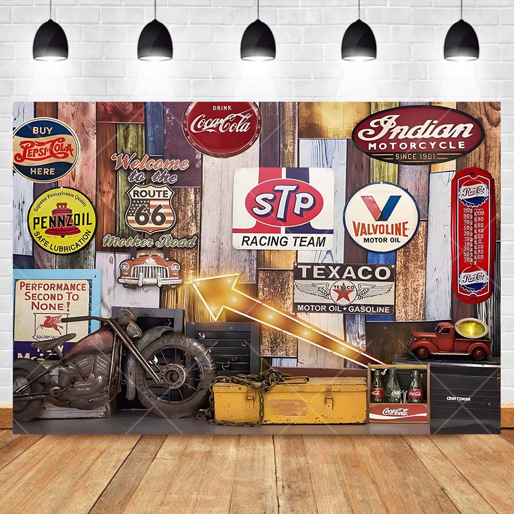 オートバイの車の修理のためのレトロな背景,ガレージツールのワ - Tools Workshop Kids のレビューと価格